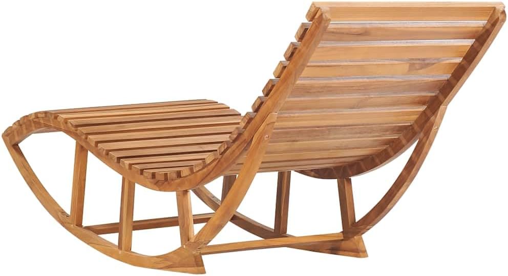 Teak Wood Cushioned Outdoor Patio Sun Lounger