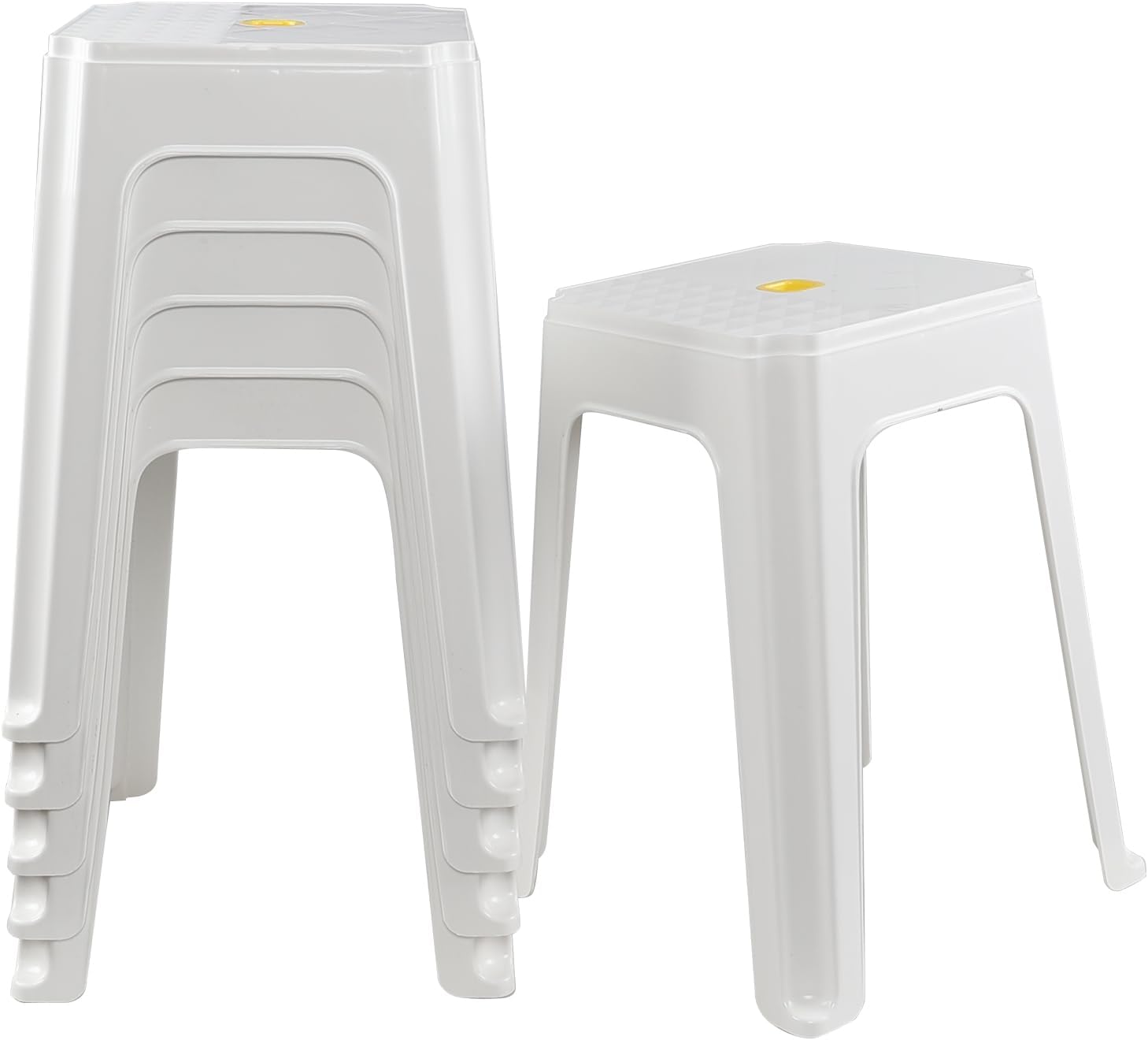 Square Stackable Plastic Classroom Stools 6‑Pack