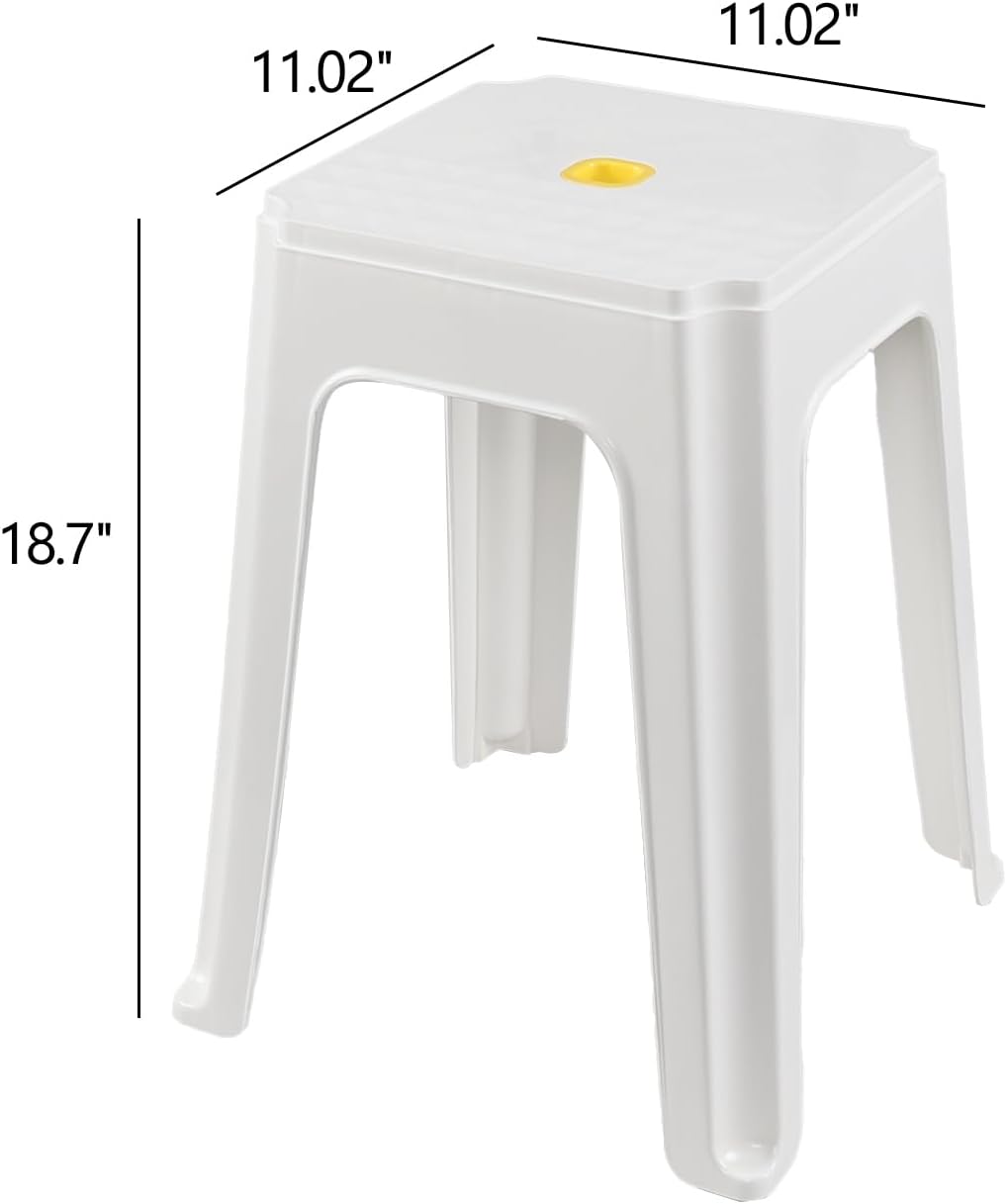 Square Stackable Plastic Classroom Stools 6‑Pack