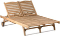 Adjustable Teak Double‑Wide Outdoor Lounge Chair