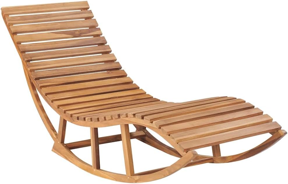 Teak Wood Cushioned Outdoor Patio Sun Lounger