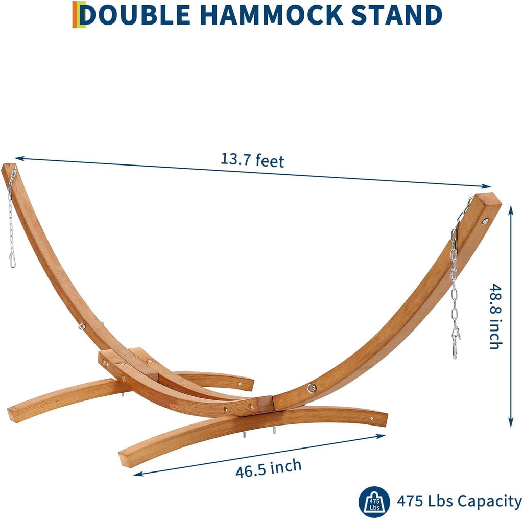Curved Wooden Stand With Canvas Hammock