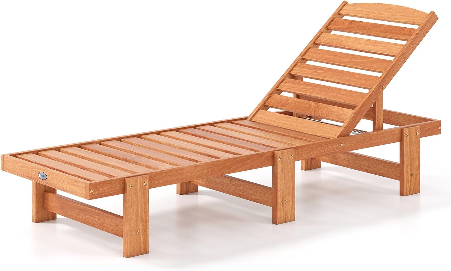 Solid‑Wood Outdoor Patio Chaise Lounge Chair