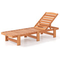 Solid‑Wood Outdoor Patio Chaise Lounge Chair