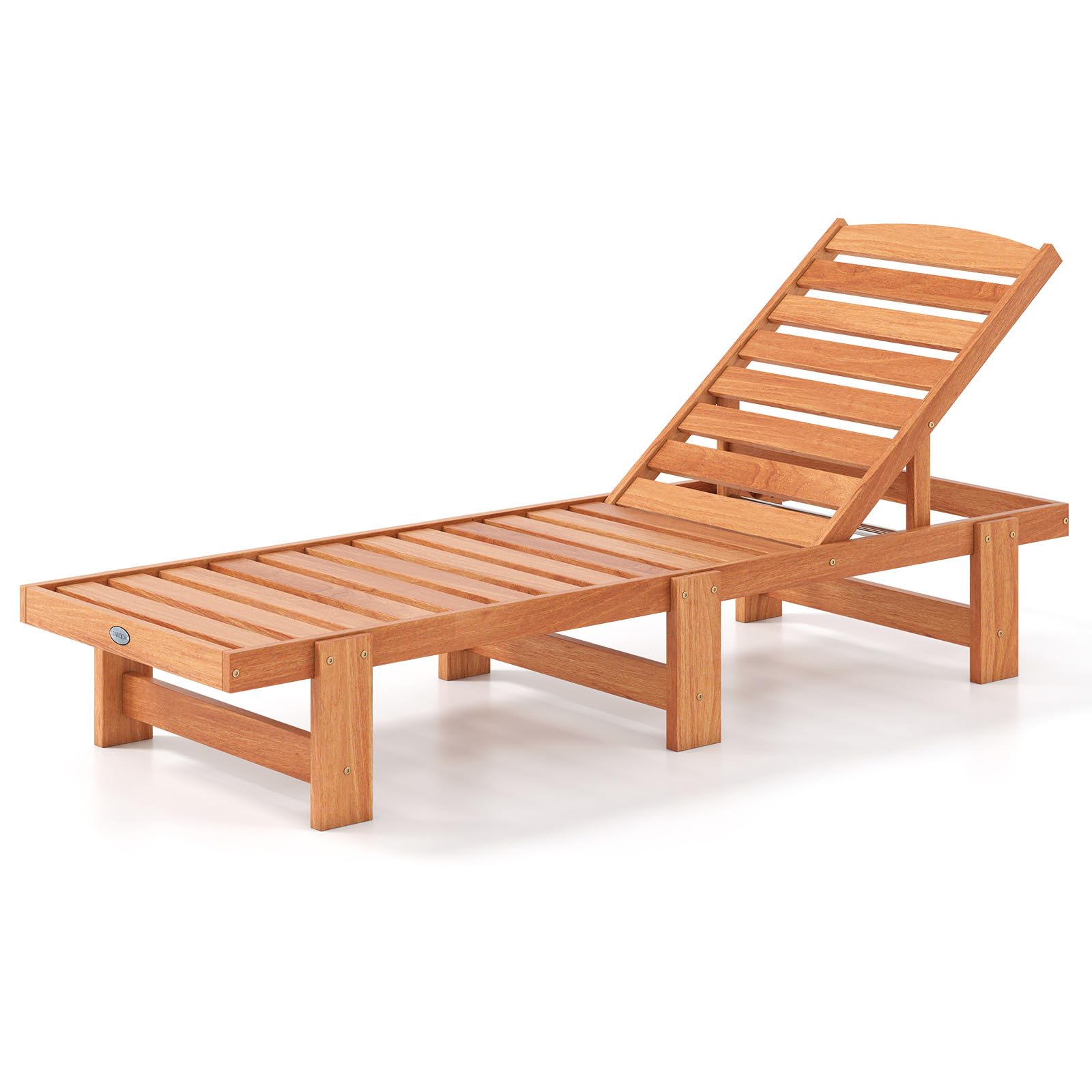 Solid‑Wood Outdoor Patio Chaise Lounge Chair