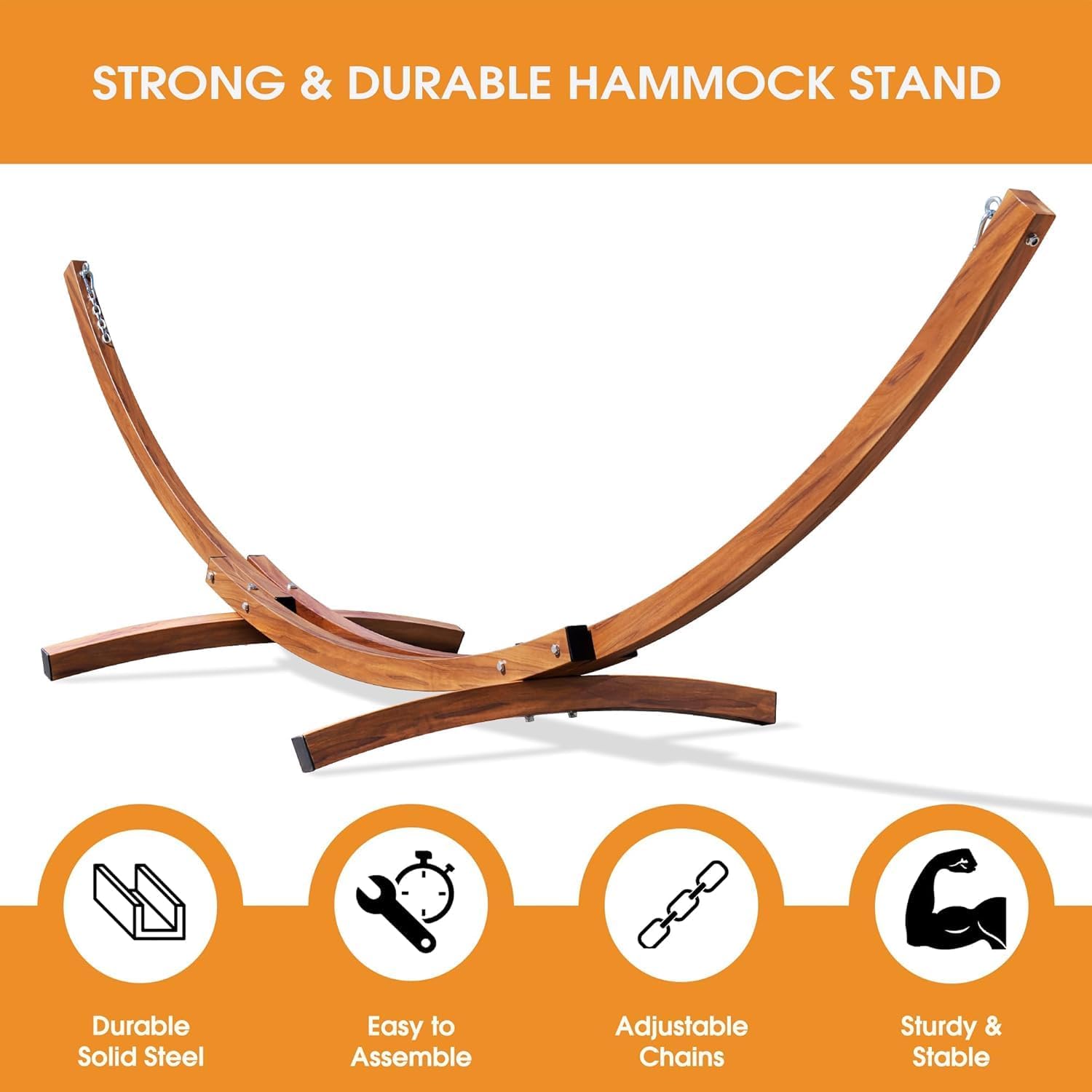 Double Hammock With Curved Steel Stand