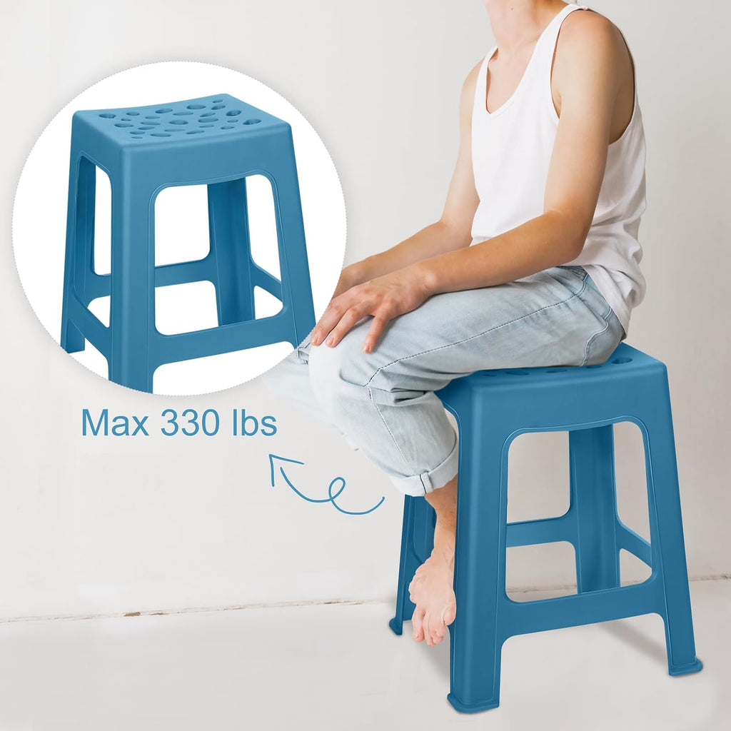 Colorful Stackable Plastic Classroom Stools 12‑Pack