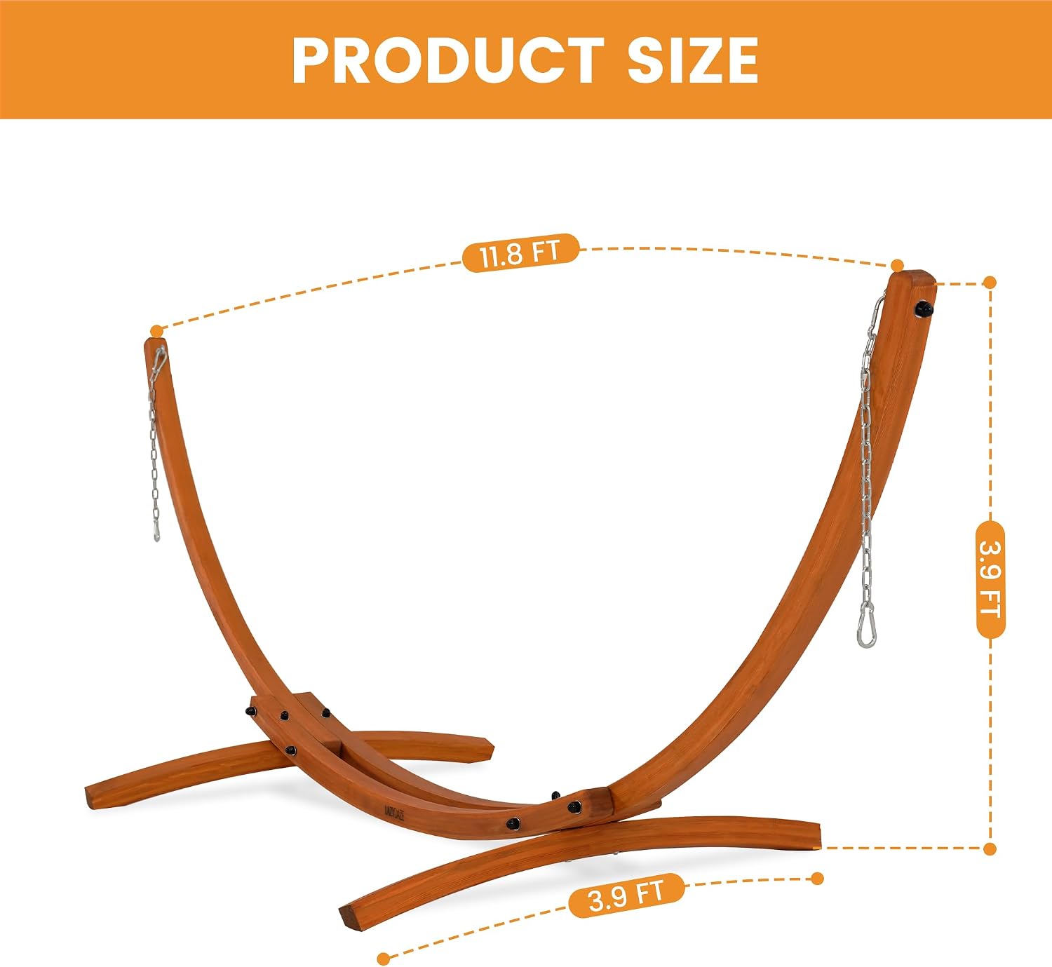 Outdoor Arc‑Shaped Wooden Hammock Stand