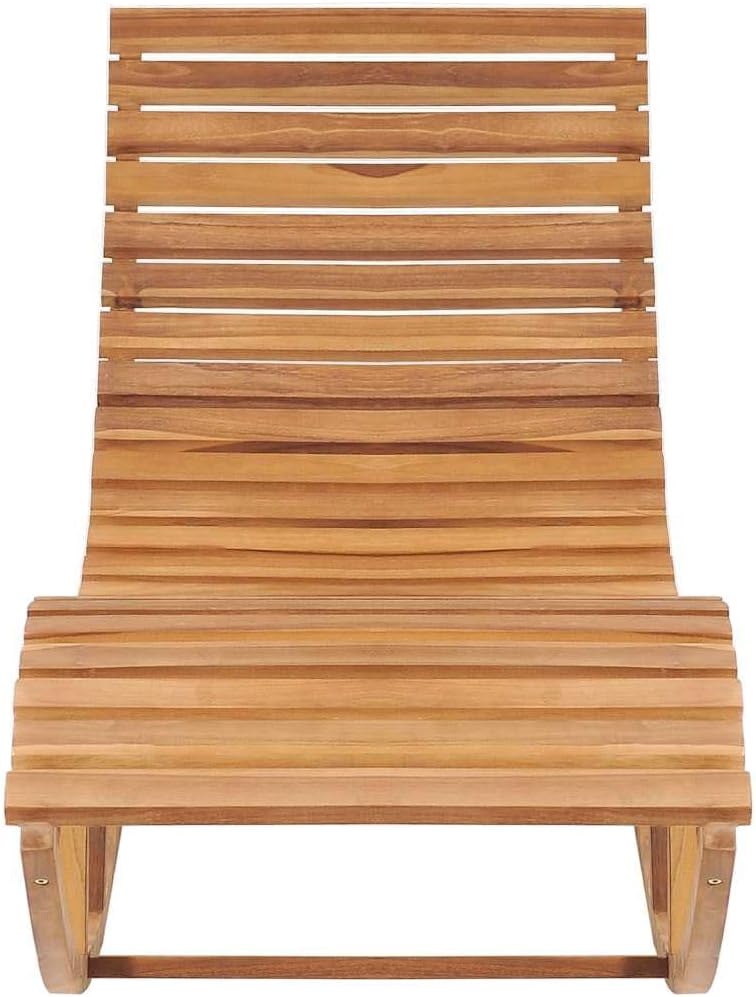 Teak Wood Cushioned Outdoor Patio Sun Lounger
