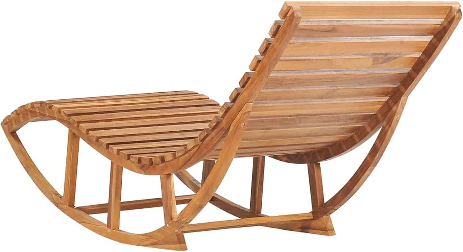 Solid‑Teak Cushioned Outdoor Rocking Sun Lounger