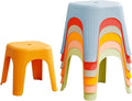 Colorful Stackable Plastic Classroom Stools 6‑Pack