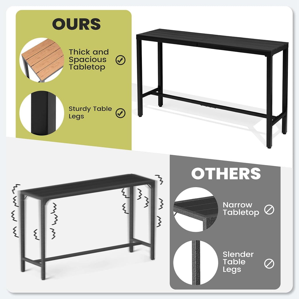 3‑Piece Outdoor Patio Bar Height Furniture Set
