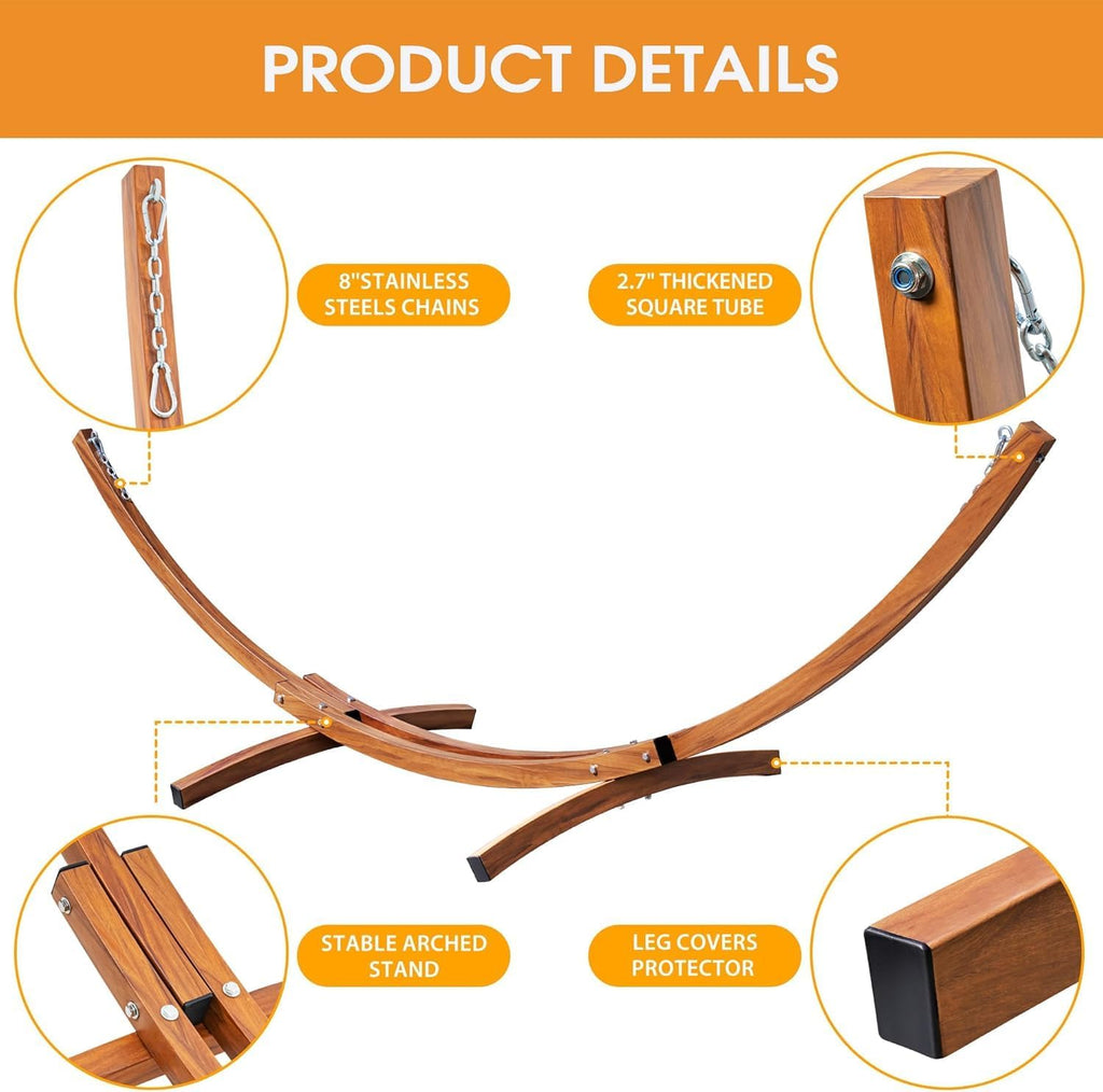Double Hammock With Curved Steel Stand