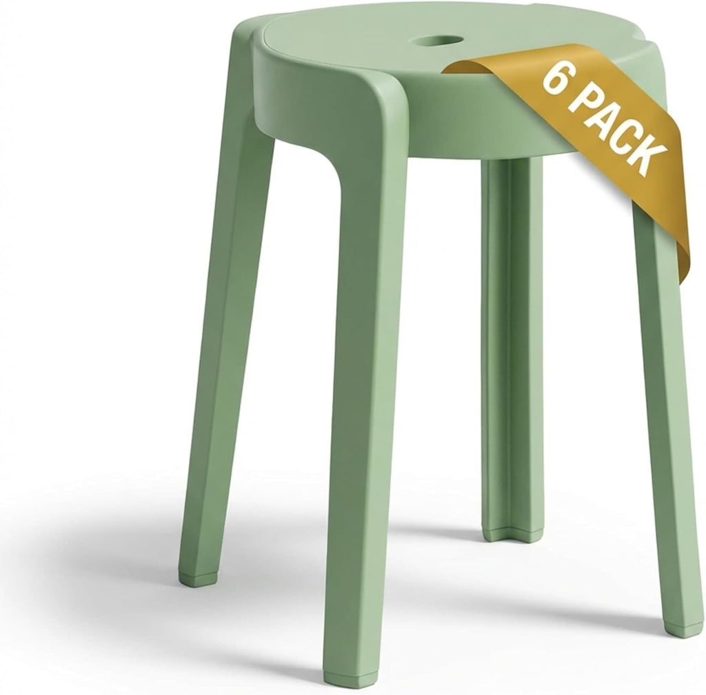 Heavy‑Duty Stackable Plastic Classroom Stools 6‑Pack