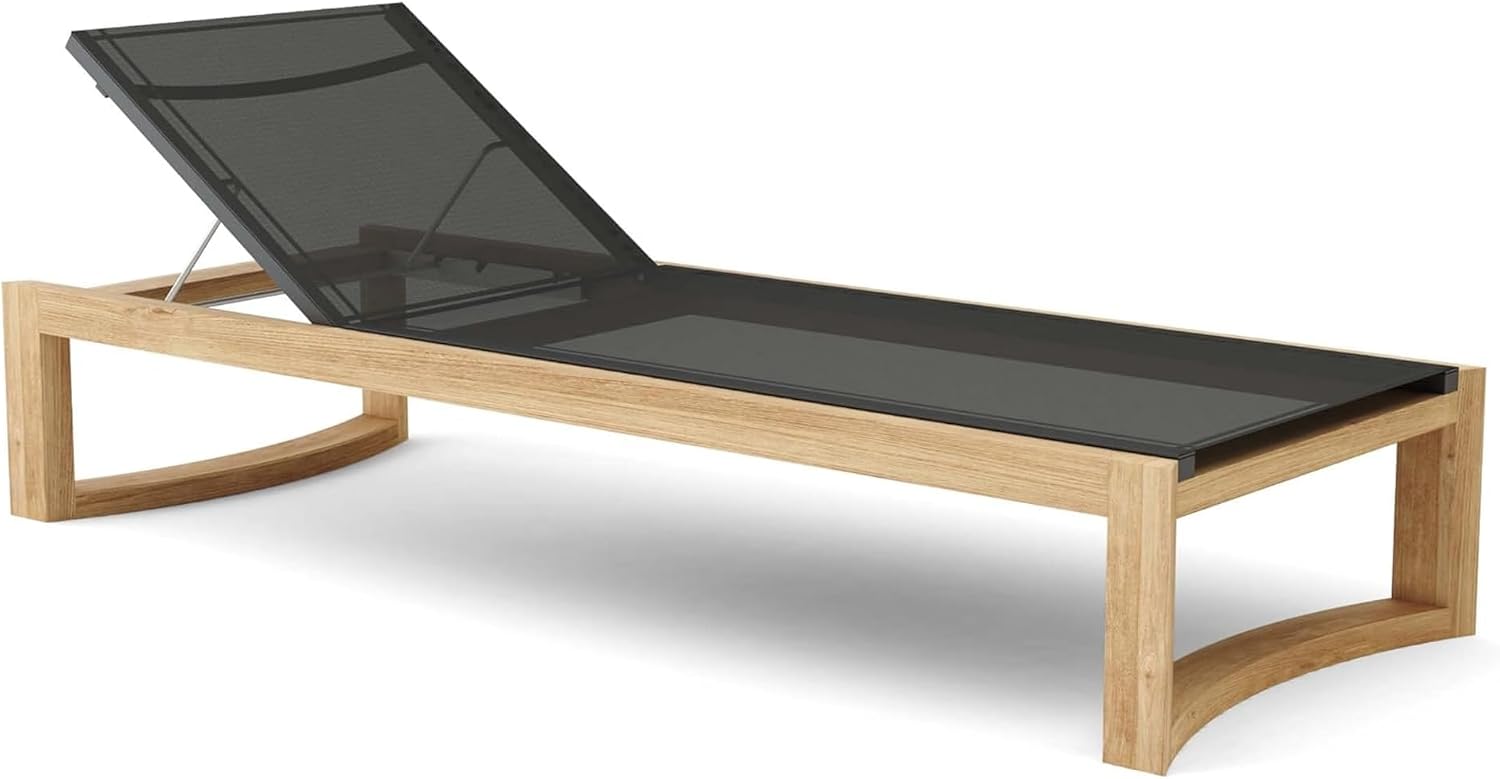Adjustable Solid Teak Outdoor Patio Sun Lounger