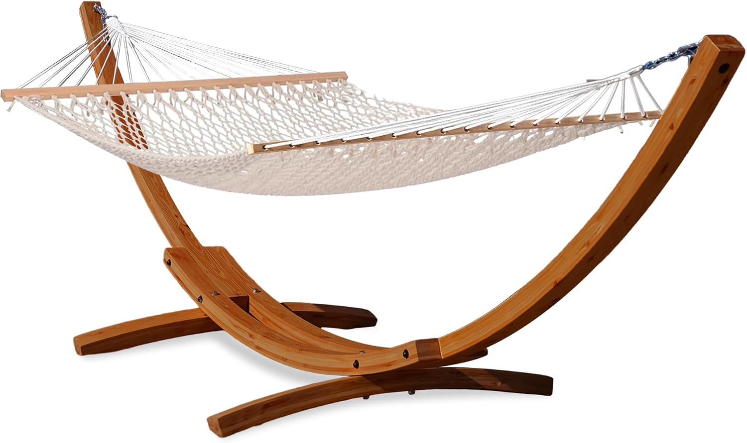 Double Quilted Hammock With Wooden Arc Stand