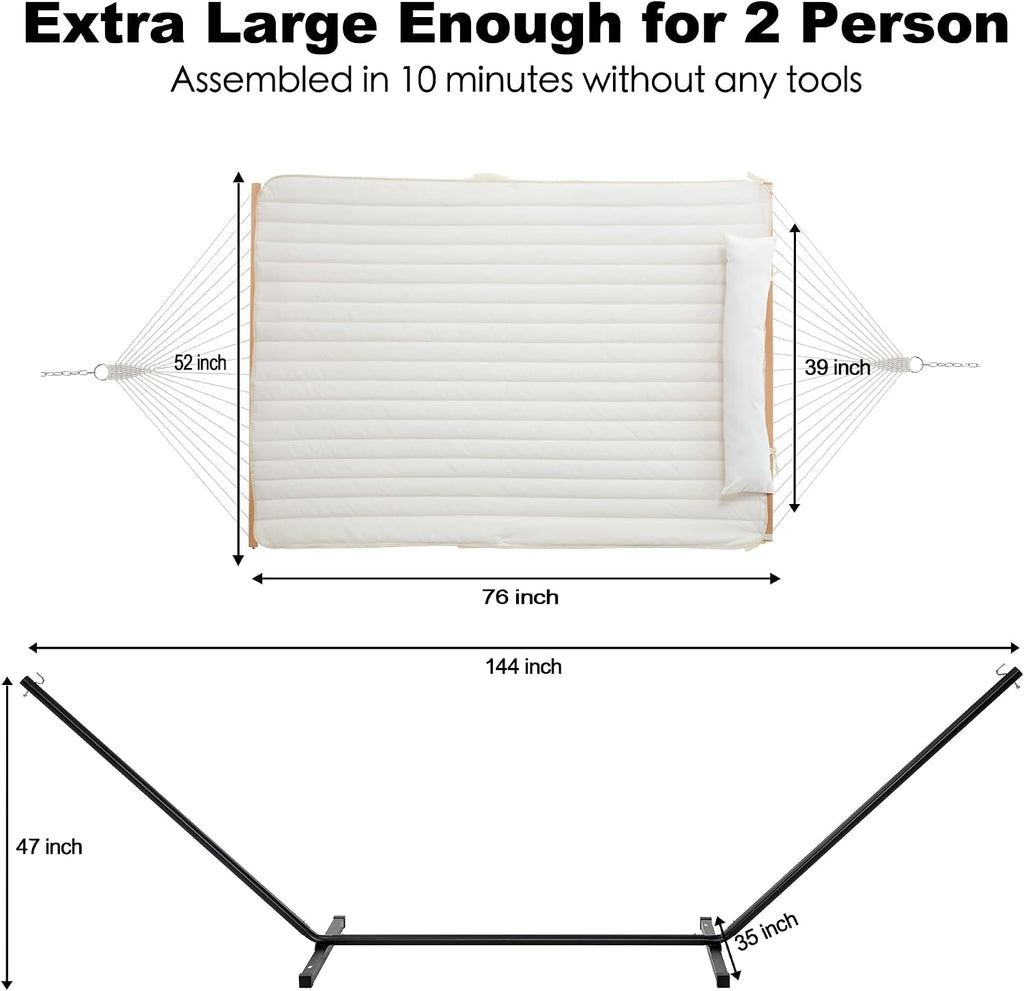 Two‑Person Outdoor Hammock With Stand
