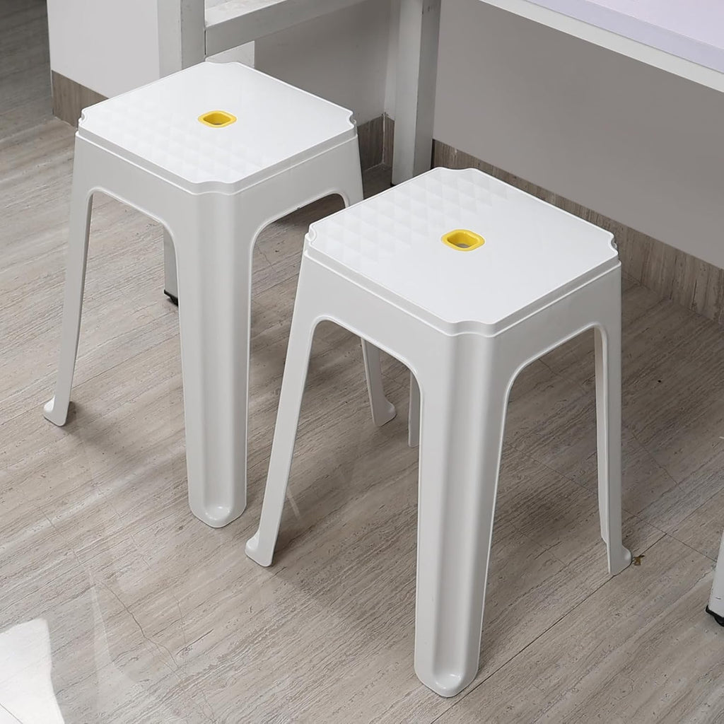 Square Stackable Plastic Classroom Stools 6‑Pack