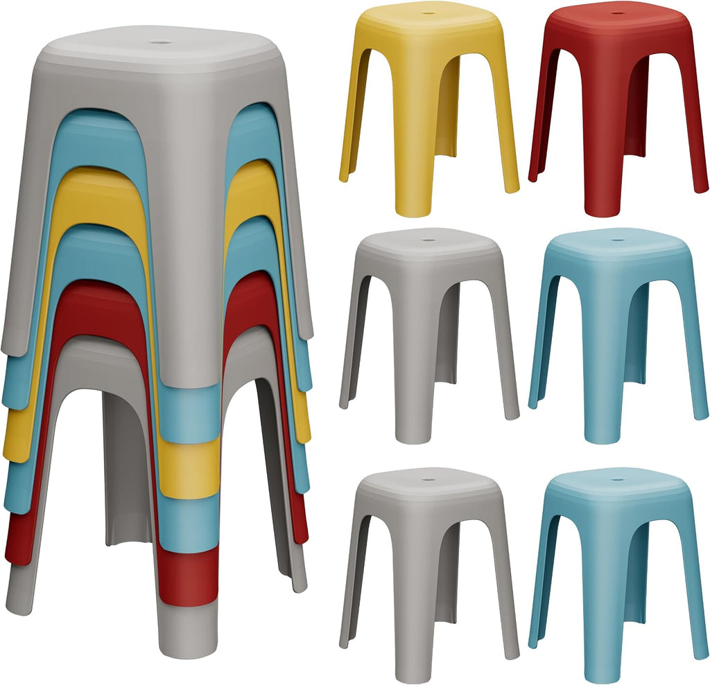 Stackable Nesting Plastic Classroom Stools 6‑Pack