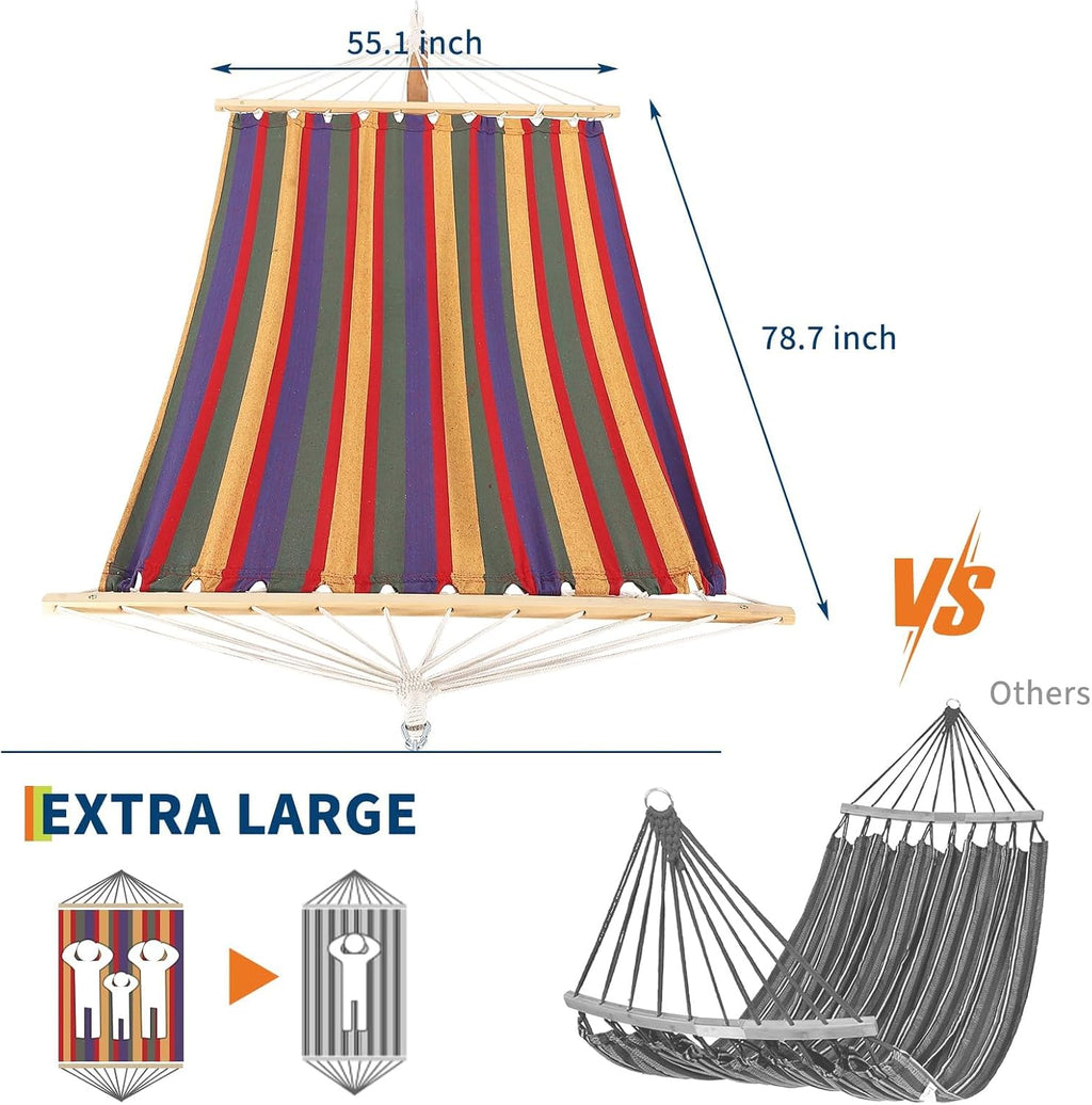 Curved Wooden Stand With Canvas Hammock