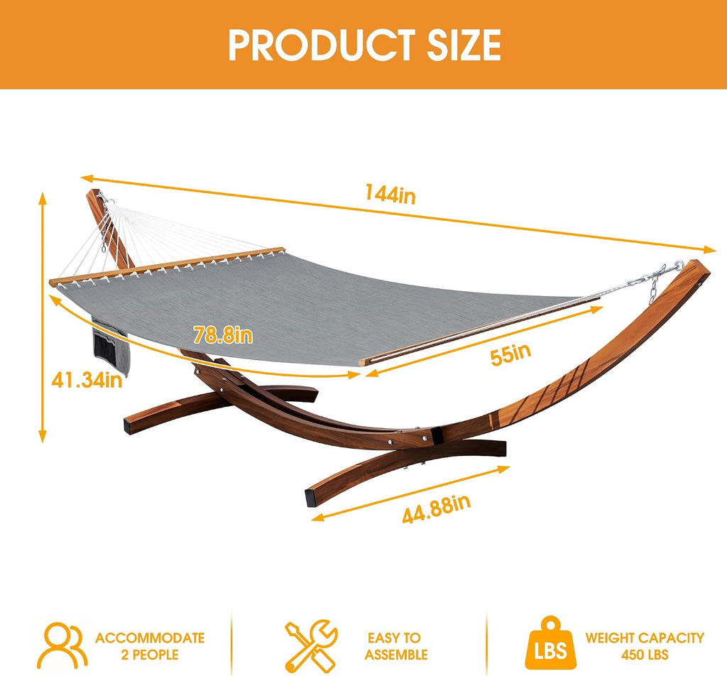 Double Quick‑Dry Hammock With Steel Stand