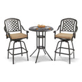 Cast‑Aluminum Swivel Patio Bar Height Set
