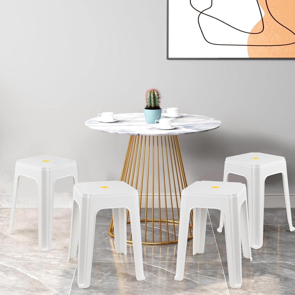 Square Stackable Plastic Classroom Stools 6‑Pack