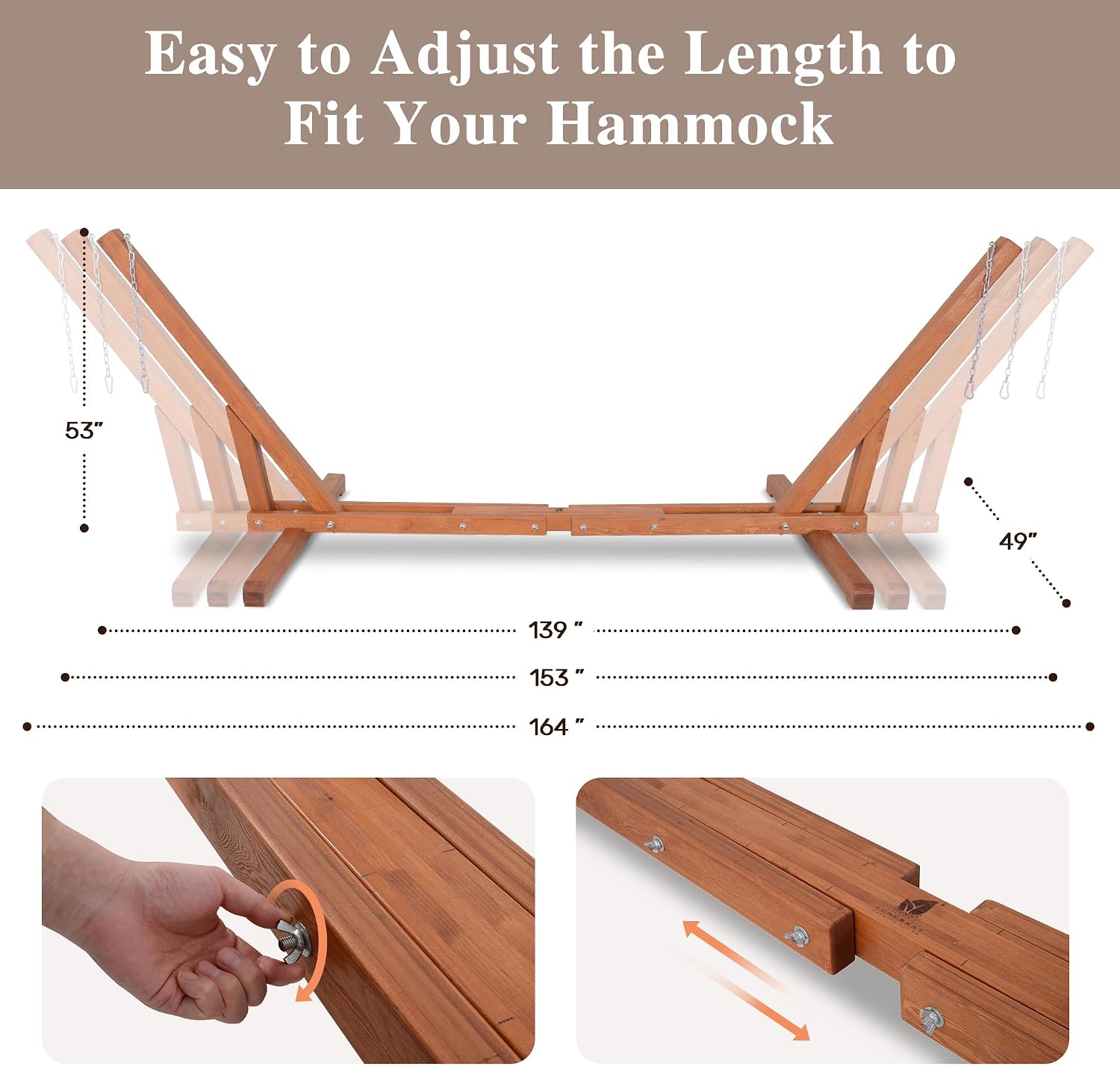 Adjustable Wooden Hammock Stand Heavy‑Duty