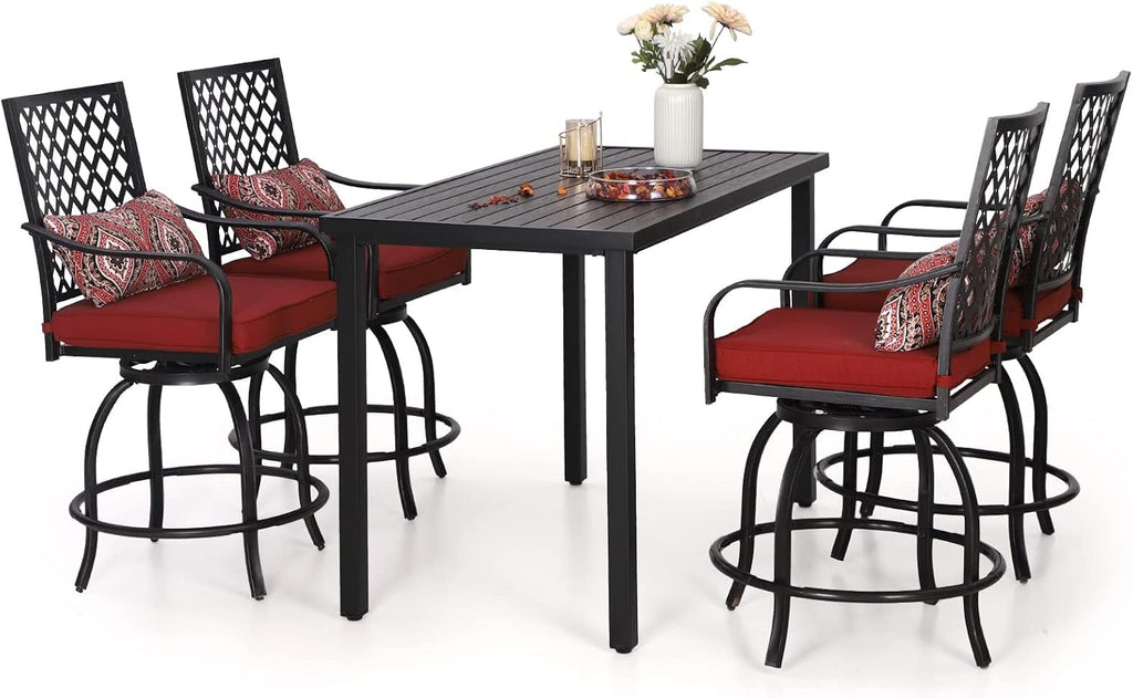 5‑Piece Patio Bar Height Dining Furniture Set