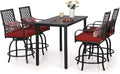 5‑Piece Patio Bar Height Dining Furniture Set