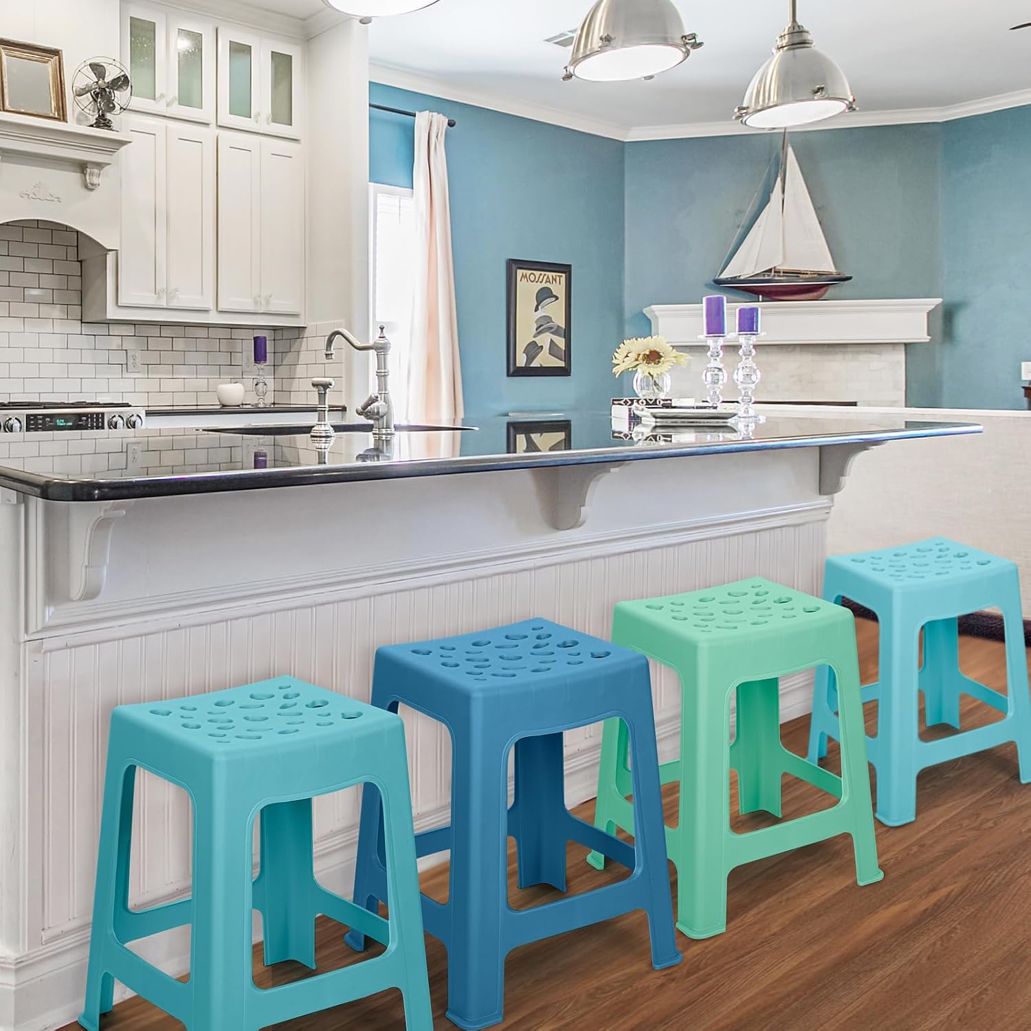 Colorful Stackable Plastic Classroom Stools 12‑Pack