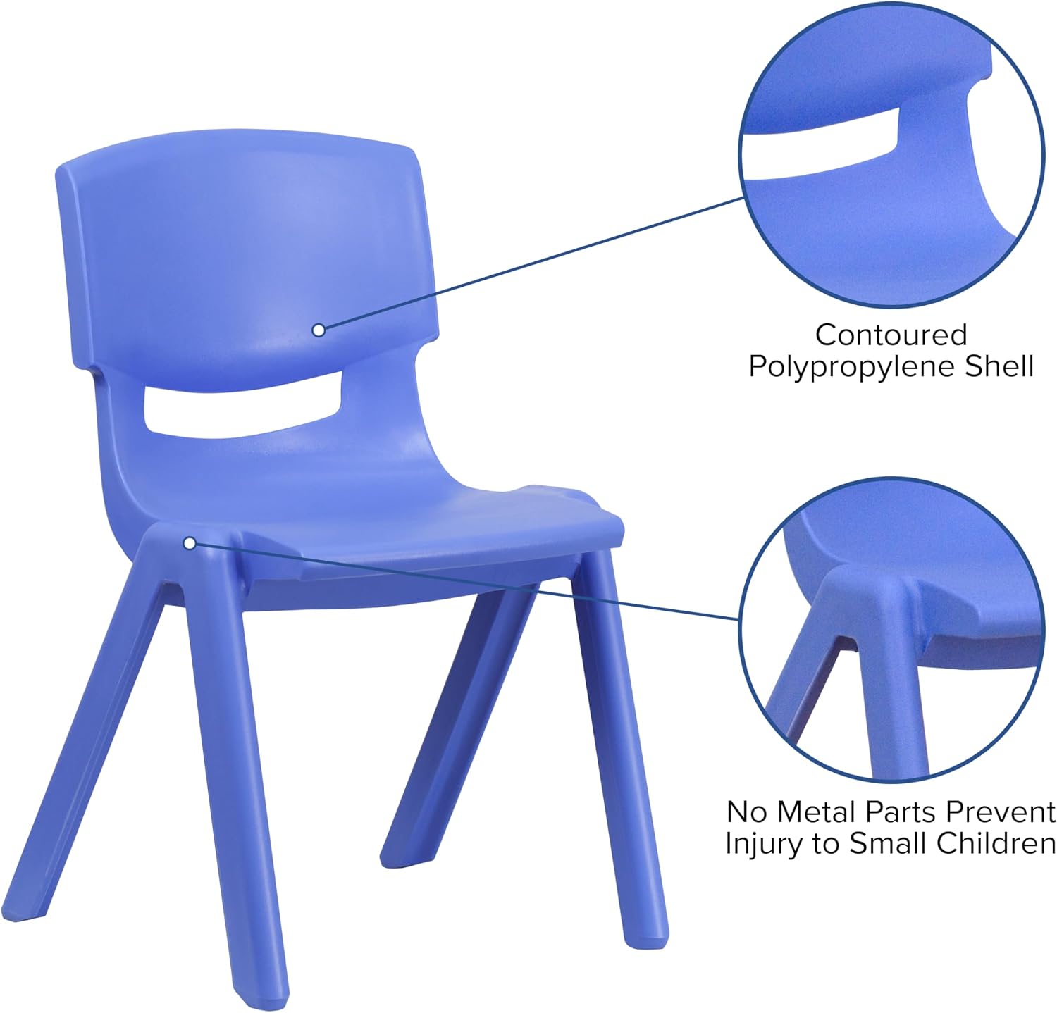 Plastic Stackable Student School Chairs 6‑Pack
