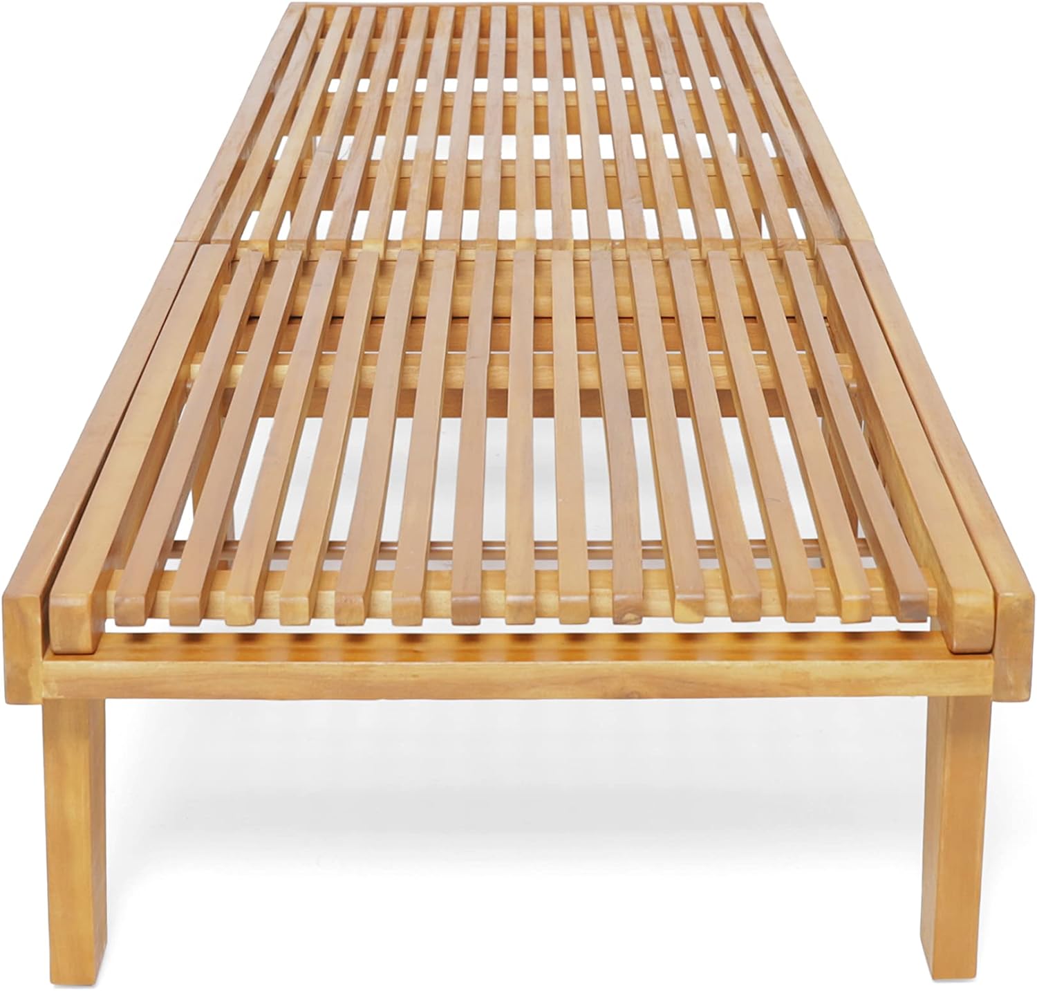 Acacia Wood Adjustable Patio Chaise Lounge Chair