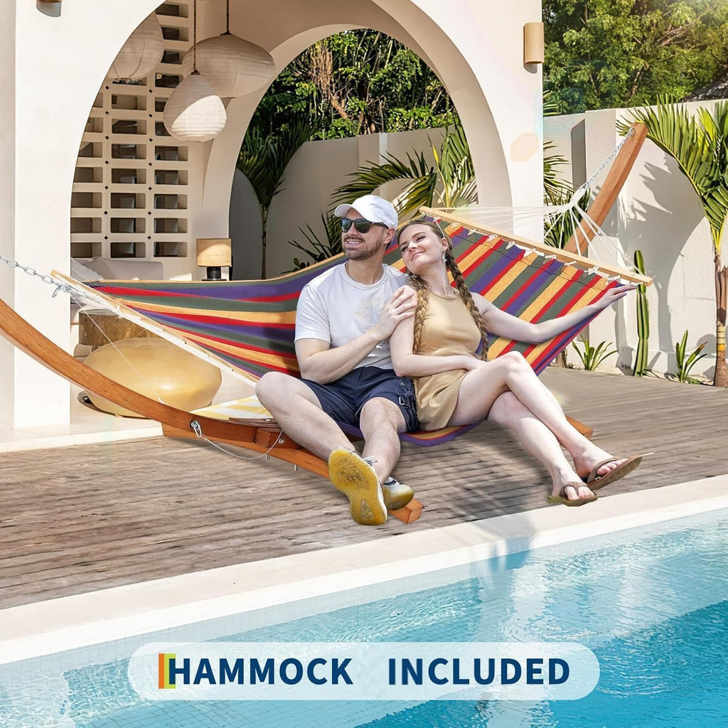 Heavy‑Duty Wooden Outdoor Hammock Stand