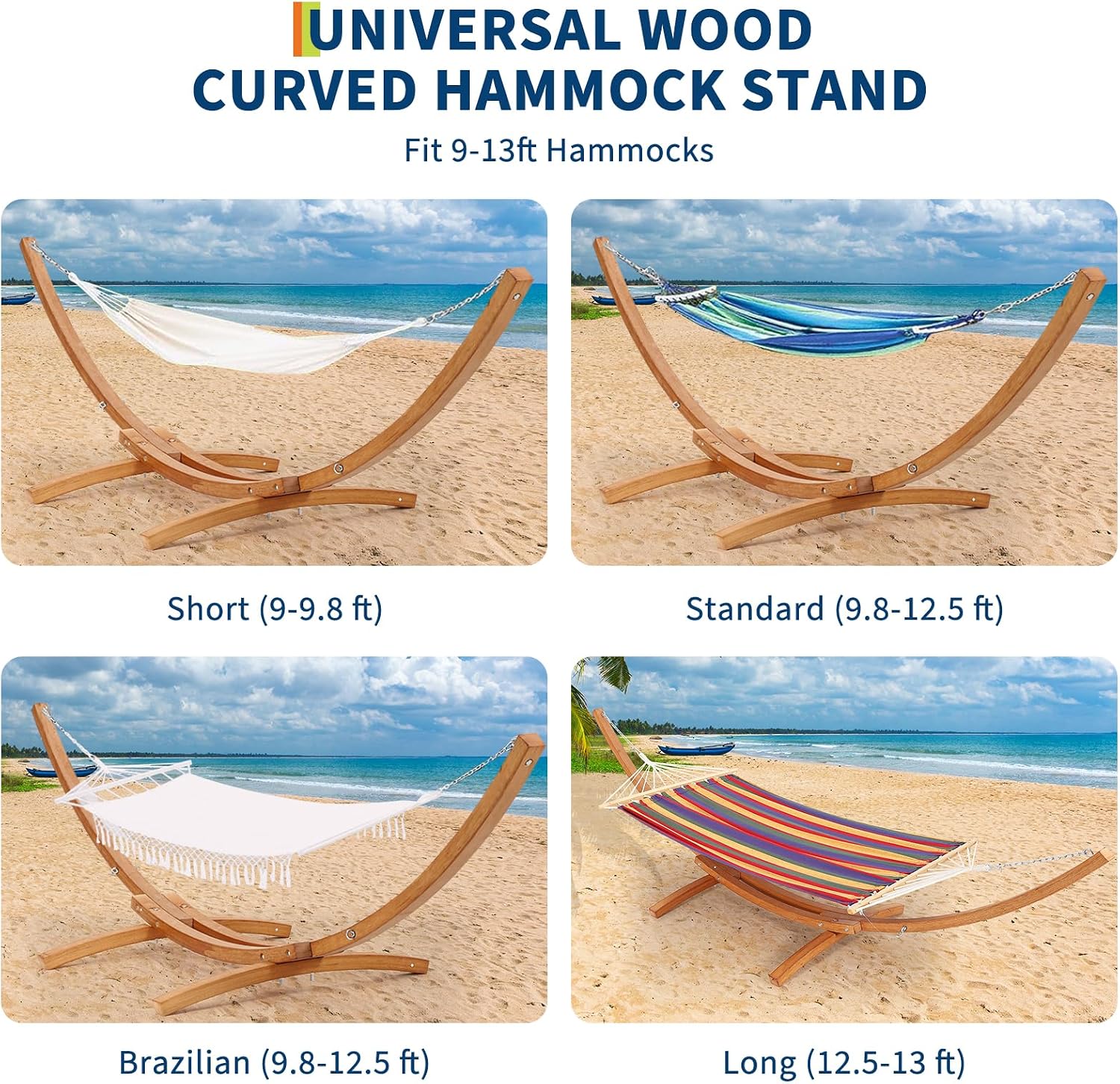 Heavy‑Duty Wooden Outdoor Hammock Stand