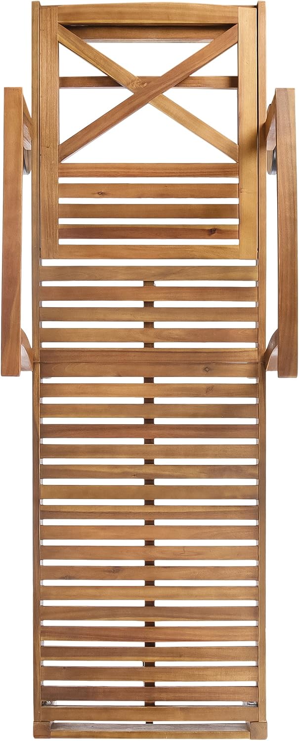 Wheeled Patio Poolside Chaise Lounge Chair