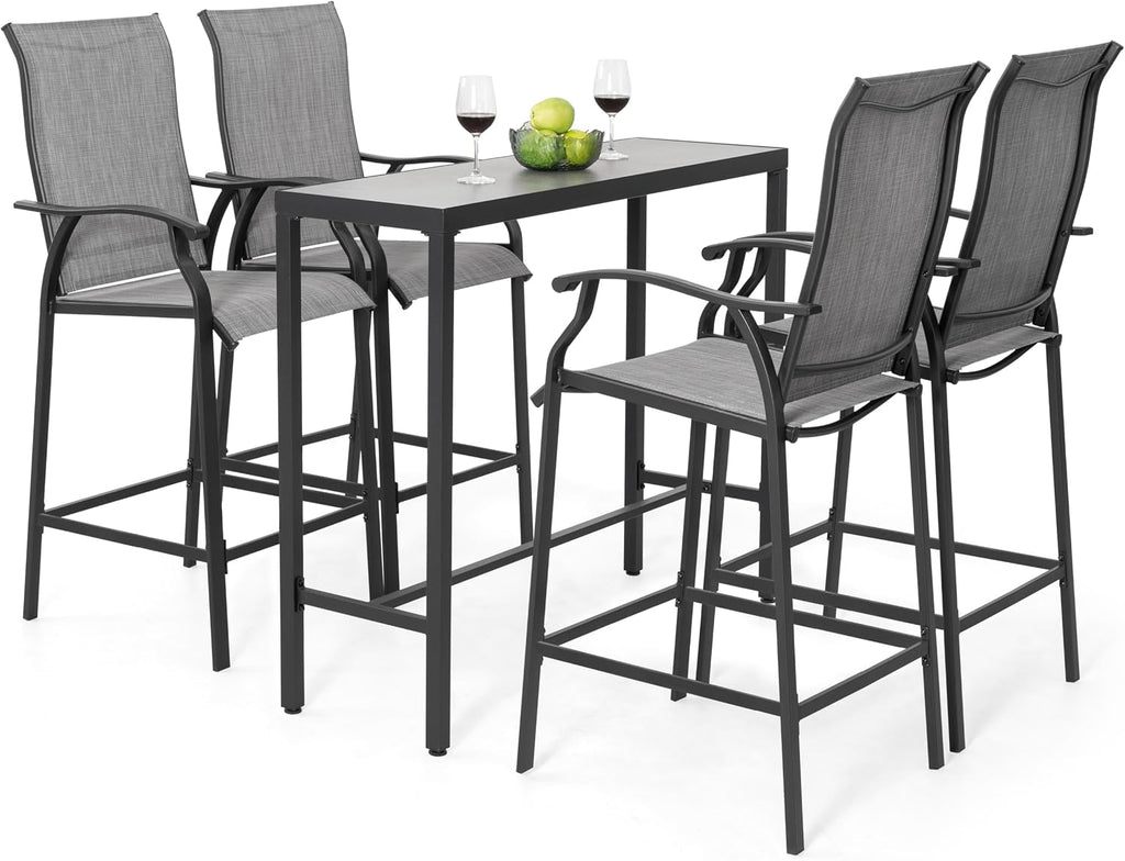 Outdoor Patio Bar Height Dining Furniture Set