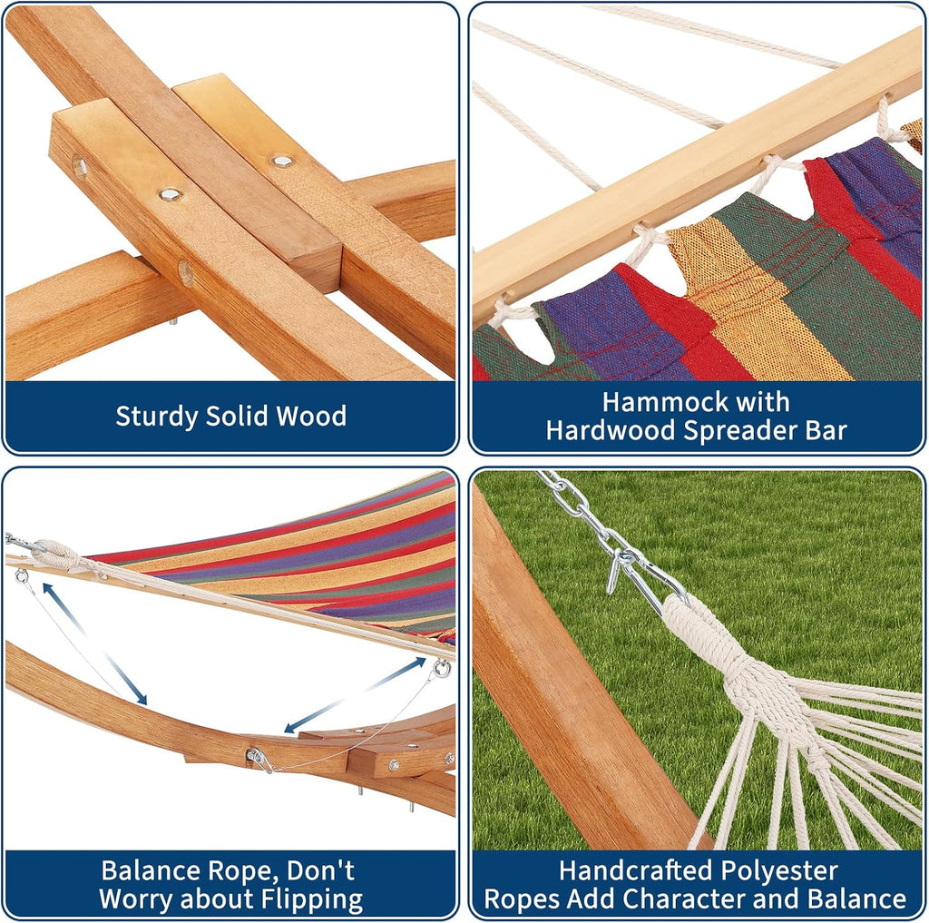 Heavy‑Duty Wooden Outdoor Hammock Stand