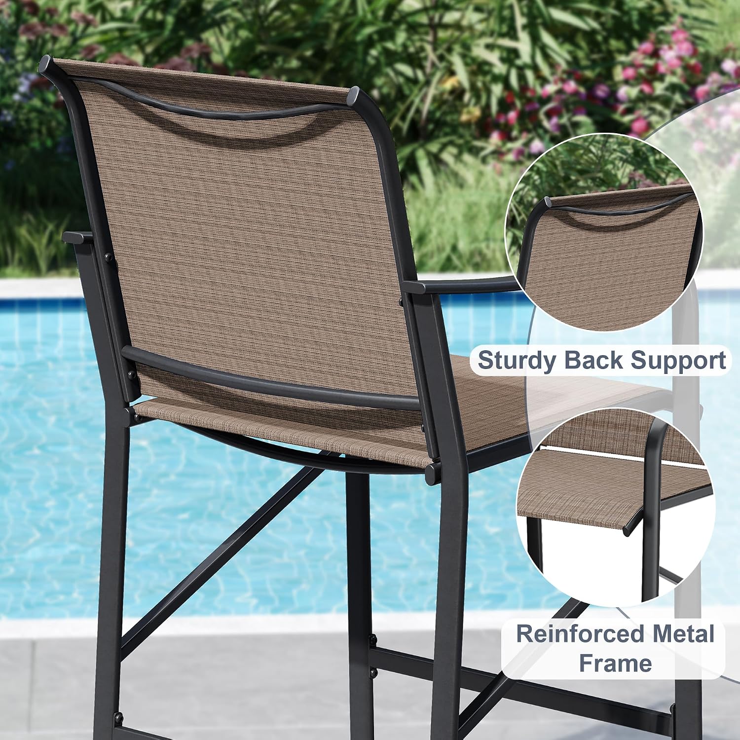 Round Patio Bar Height Outdoor Furniture Set
