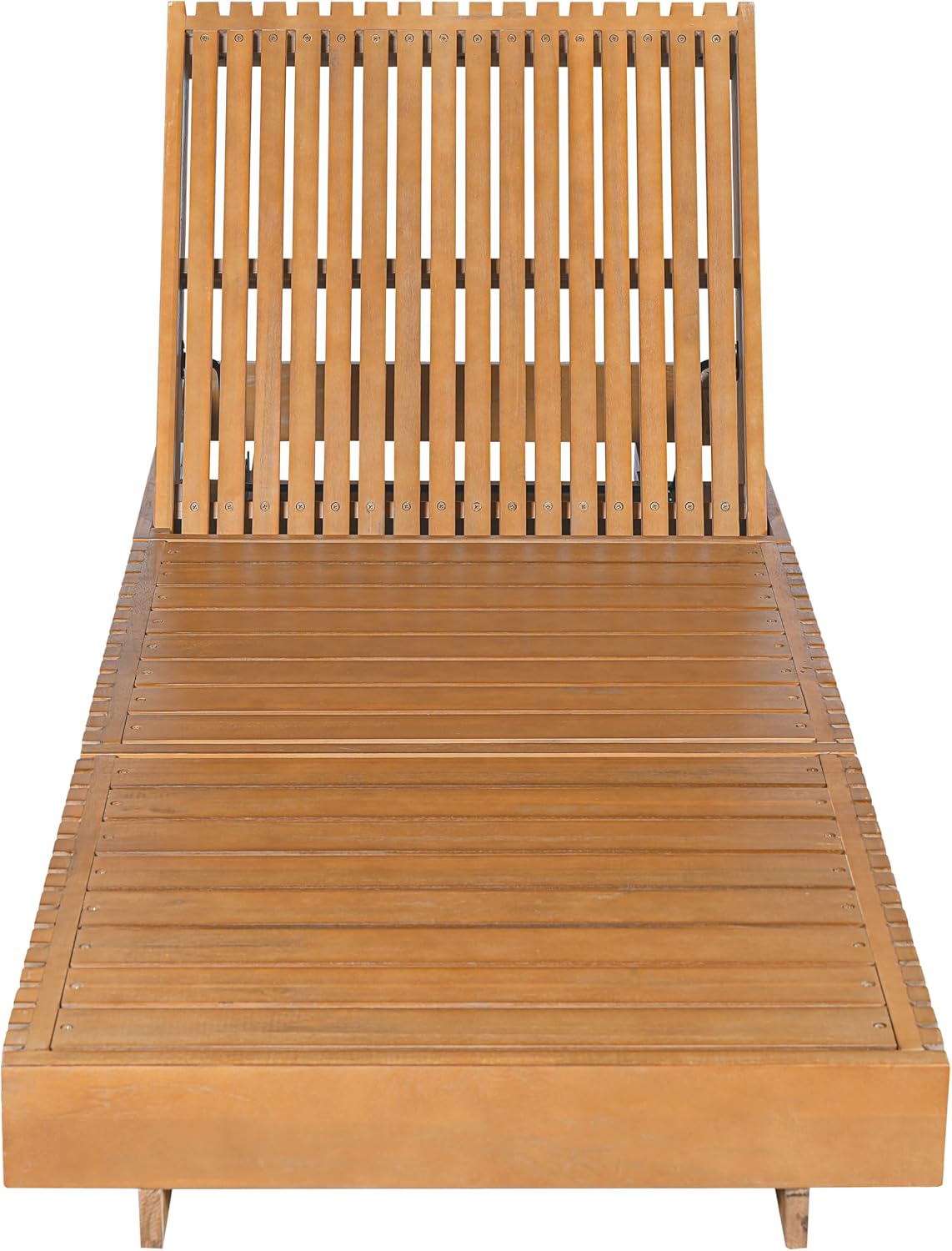 Sturdy Slatted Outdoor Patio Chaise Lounge Chair