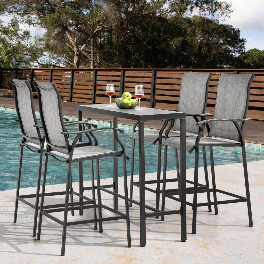 Outdoor Patio Bar Height Dining Furniture Set