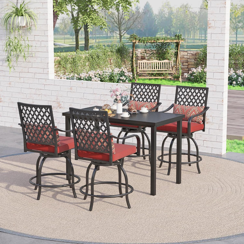 5‑Piece Patio Bar Height Dining Furniture Set