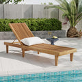 Acacia Wood Adjustable Patio Chaise Lounge Chair