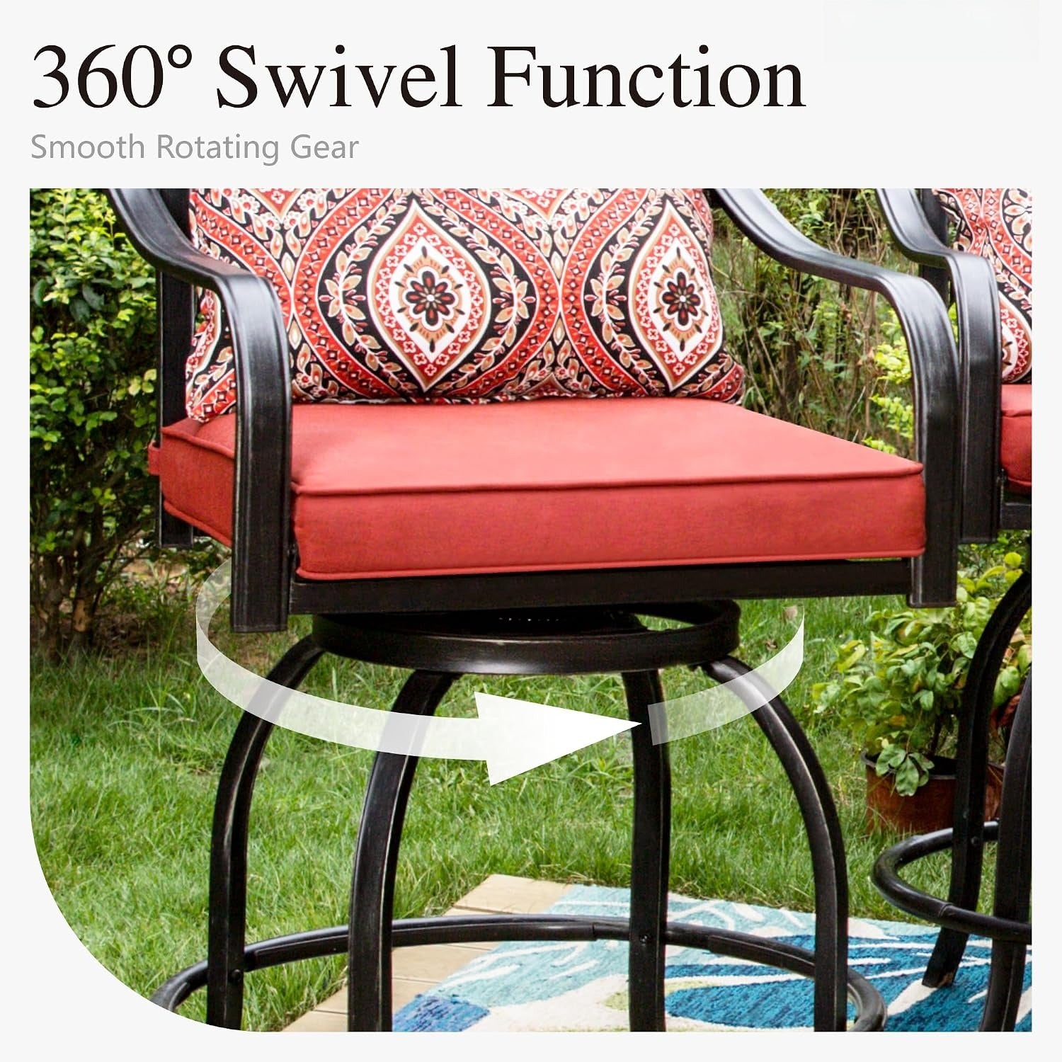 5‑Piece Patio Bar Height Dining Furniture Set