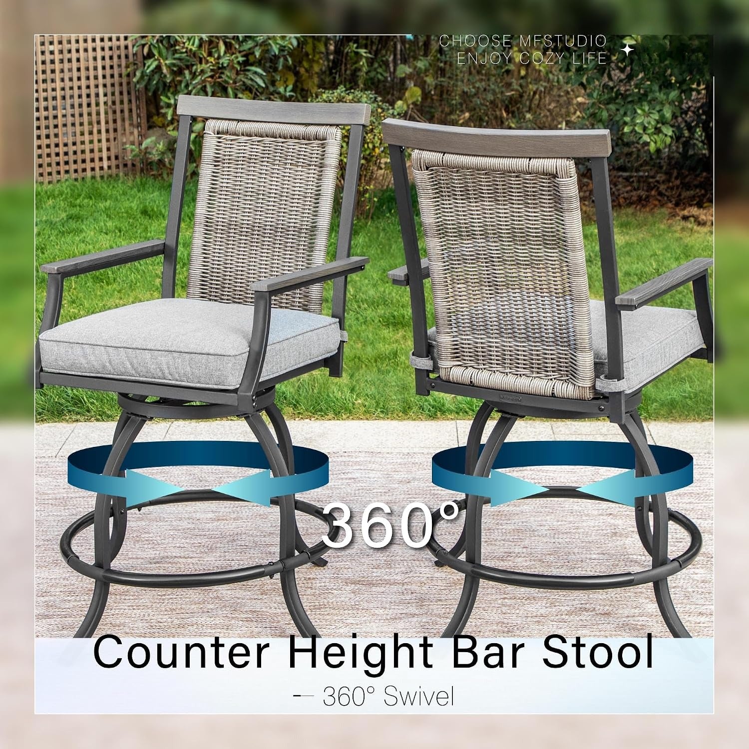 3‑Piece Outdoor Patio Bar Height Furniture Set